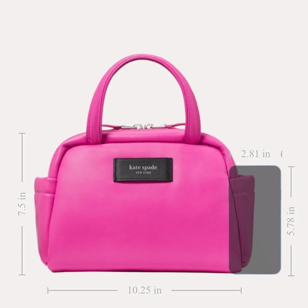 Kate Spade Puffed Satchel Crossbody Vivid Snapdragon